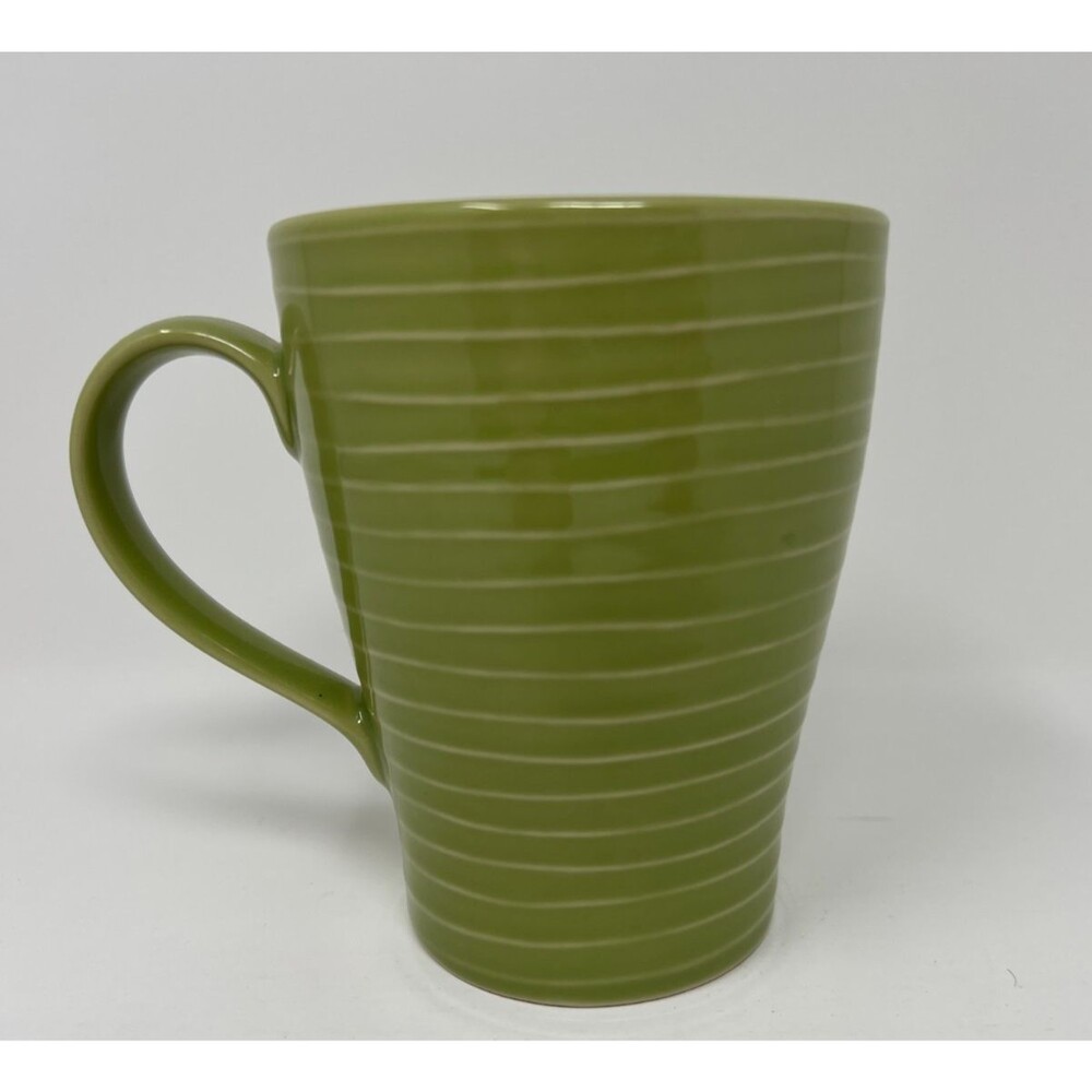 Starbucks Stockholm Design House Green Gray Ribbed Tea Coffee Mug 12 oz 2009 - Picture 2 of 7